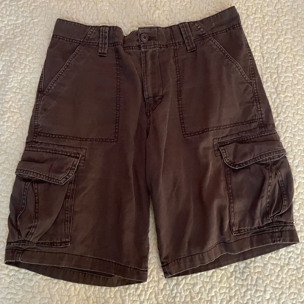 Roebuck And Co Cargo Shorts Mens 34 Brown Pockets Outdoors Utility Casual Mens